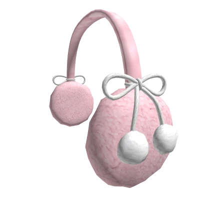 Fluffy Pink Earmuffs w/ Bows