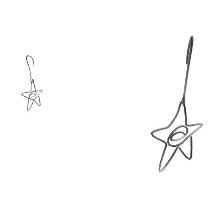 Y2K Star Earrings Pearl Metal Cyber