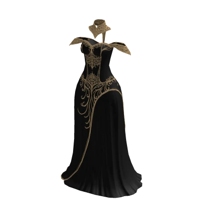 ♾️Black & gold divine goddess dress