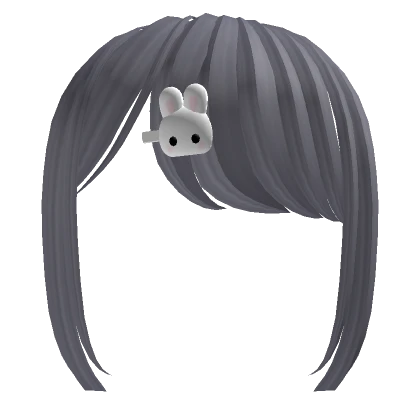 ♡ Bangs w Bunny Clip ♡ Grey