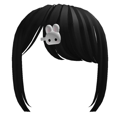 ♡ Bangs w Bunny Clip ♡ Black