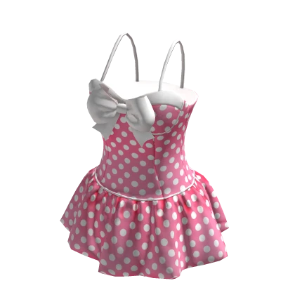 ✨ Polka Dots Pink Bow Dress