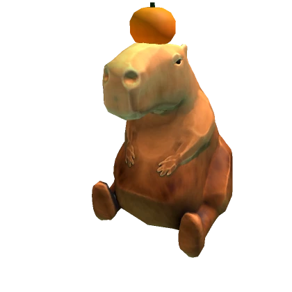 Capybara with orange top hat accessory