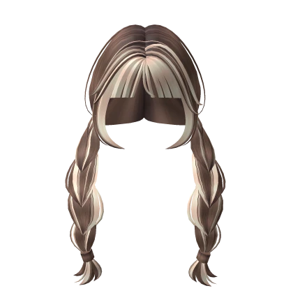 Braided Pigtails Hair (Brown with Blonde)