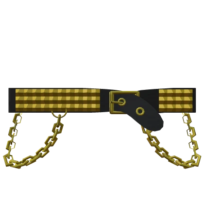 black Belt w/Gold Double Chain