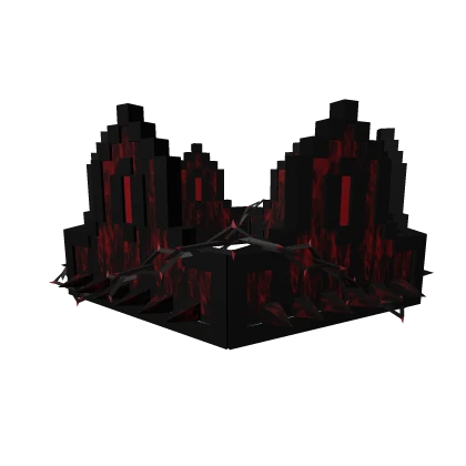 Red Splatter Grunge Thorned Chained 8-Bit Crown