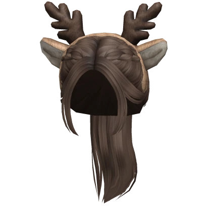 Dutch Braid Ponytail w/ Deer Antlers (brown)