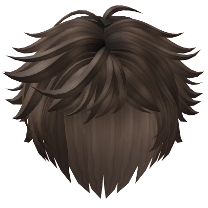Messy Anime Boy Wolf Cut Hair (Brown)