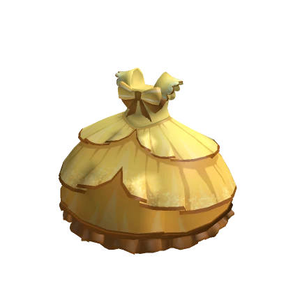 yellow puffy prom dress