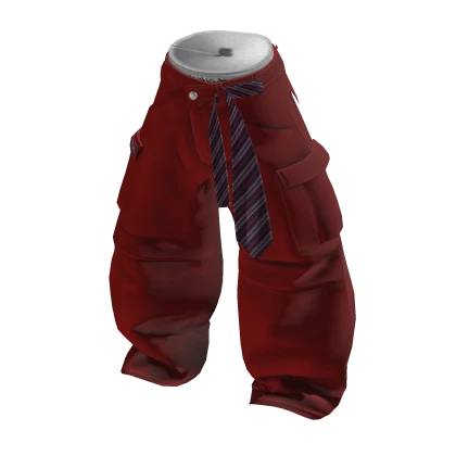 💗Y2K OVERSIZED ASYMMETRIC CARGO PANTS_RED