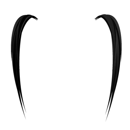 black razor cut pigtails