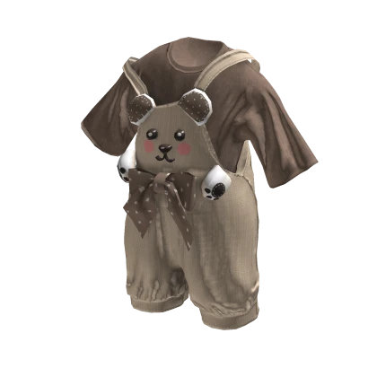 💜 Teddy Bear Overalls Chibi Style_Brown