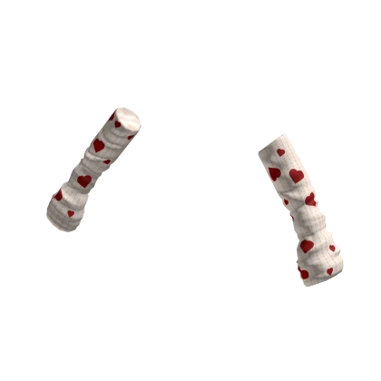 Cute Red and Cream Heart Arm Warmers