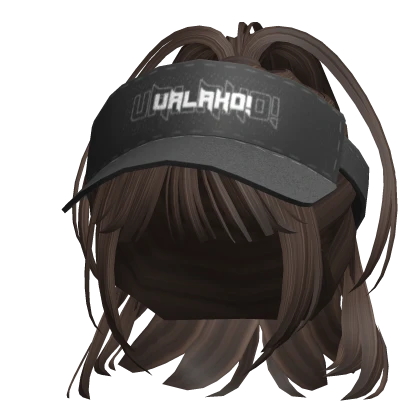 Brown - Cute Short High Ponytail w/ Y2K Visor