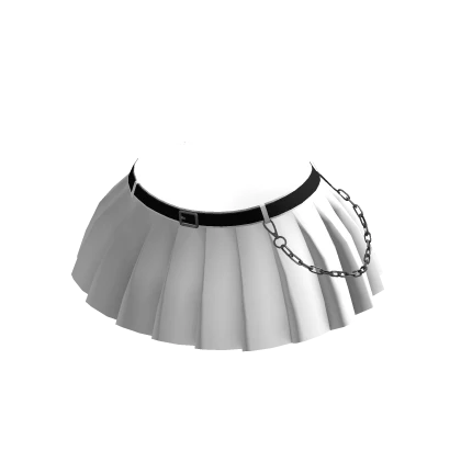 White Pleated Mini Skirt + belt