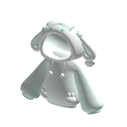 soft fluffy angel bunni hoodie blue♡