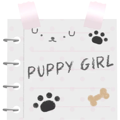 ꒰♡꒱ kawaii puppy girl sticky note :3