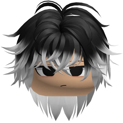 Unkept Messy Anime Hair Black/White