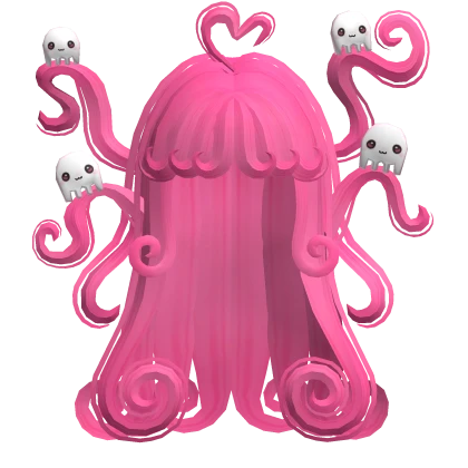 ♡ hot pink swirly halloween hair with cute ghosts
