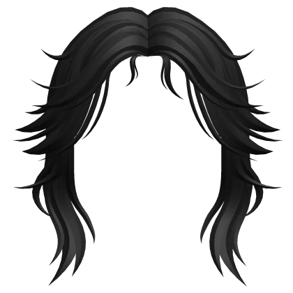 Messy Wolfcut Bangs in Black