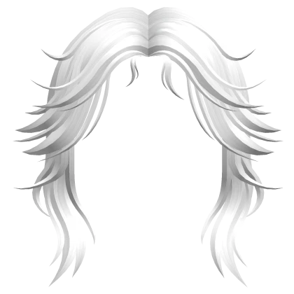 Messy Wolfcut Bangs in White