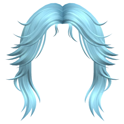 Messy Wolfcut Bangs in Blue