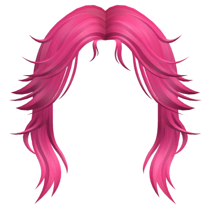 Messy Wolfcut Bangs in Hot Pink