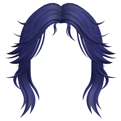 Messy Wolfcut Bangs in Navy Blue