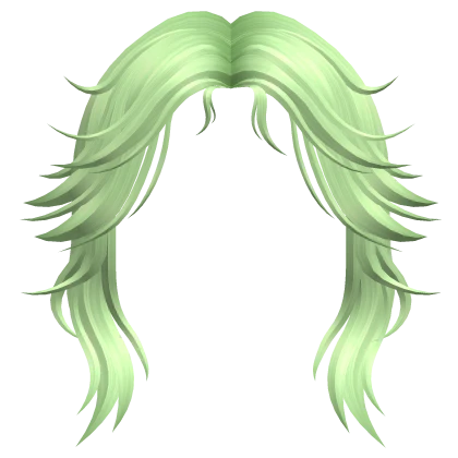 Messy Wolfcut Bangs in Sage Green