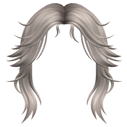 Messy Wolfcut Bangs in Ash Blonde