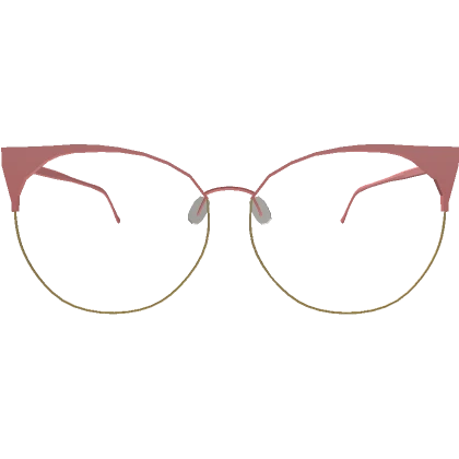 Cute Rose-Gold Cat-Eye Glasses