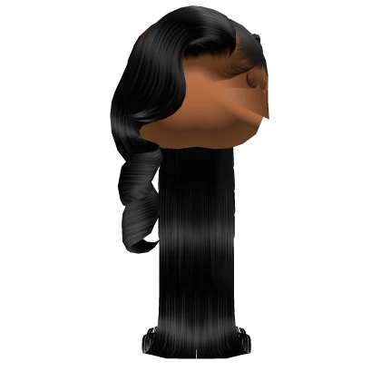 𝒫 | Ponytail with braids and flipped ends (black)