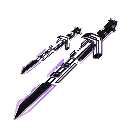 [1.0] Purple Pink Dual Waist Cyberpunk Sword