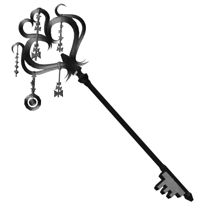 Dark Silver Heart Key