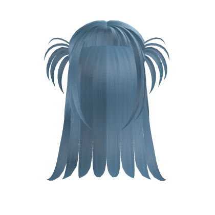 blue emo spiked pigtails	