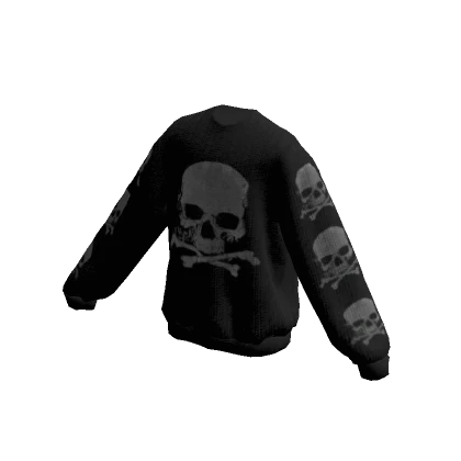 Crossbones Skull Oversized Black Sweater