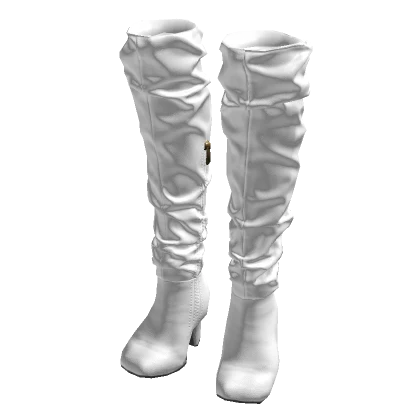 BB White High Leather Boots