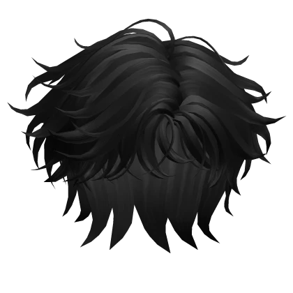 Messy Parted Light Bangs Hair(Black)