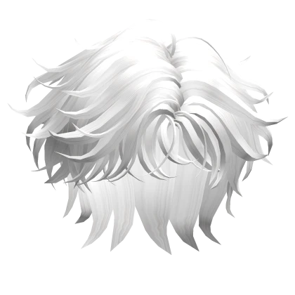 Messy Parted Light Bangs Hair(White)