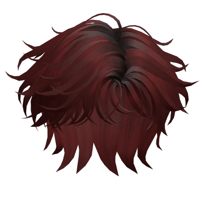 Red Messy Parted Light Bangs Hair