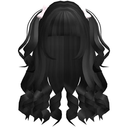  ♡ : black pretty princess long curly hair 