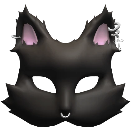 Black Goth Pierced Cat Mask