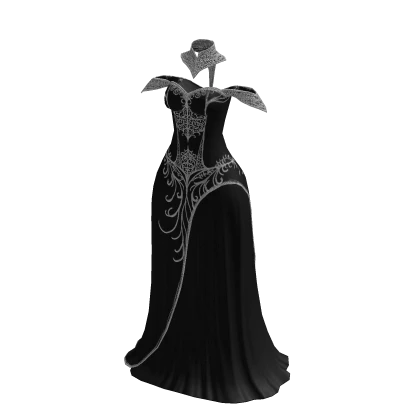♾️Black & silver divine goddess dress