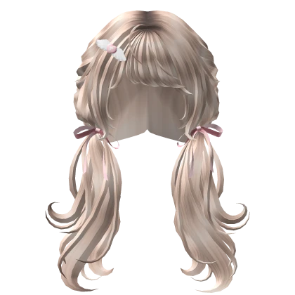 🍀Ribbon Braid Pigtails (Platinum Blonde)