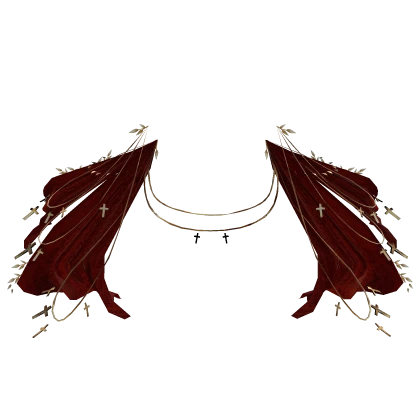 Red Ornate Royal Flowing Cloak