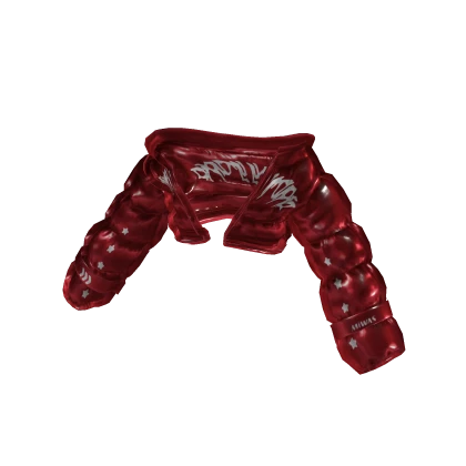 Red pattern oversized puffer coat gaming jacket