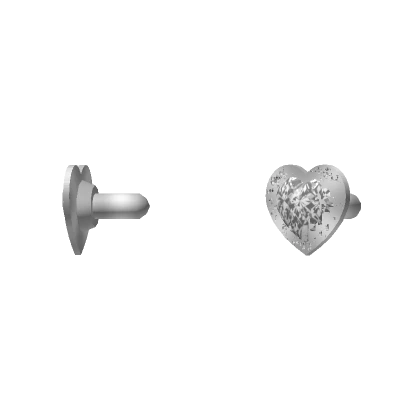 Silver Heart Stud Cheek Piercing 3.0