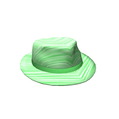 Green Striped Party Fedora