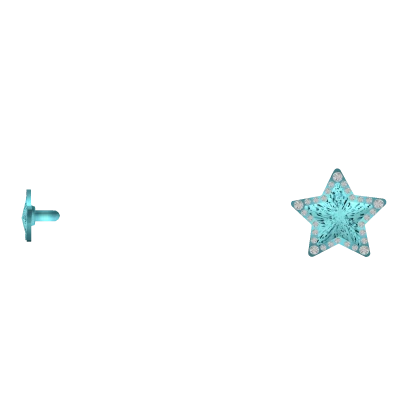 Teal Star Stud Cheek Piercings 3.0