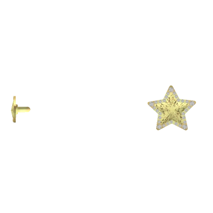 Golden Star Stud Cheek Piercings 3.0